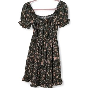 Inspired Hearts Floral Ruffle Dress/Sleeves With On Or Off Shoulder Design. Med